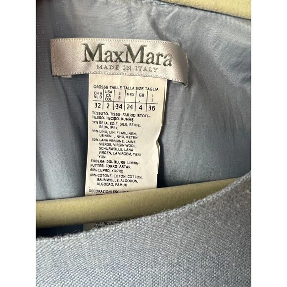 MaxMara Sky Blue Cap Sleeve Madia Sheath Dress Sz. 2 - Picture 4 of 7